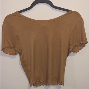 MUSTARD YELLOW crop t-shirt